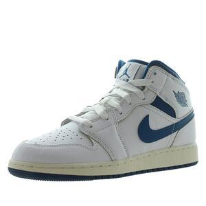 Jordan Big Kid's 1 Mid SE White/Industrial Blue-Sail (FN7432 141) - 4.5
